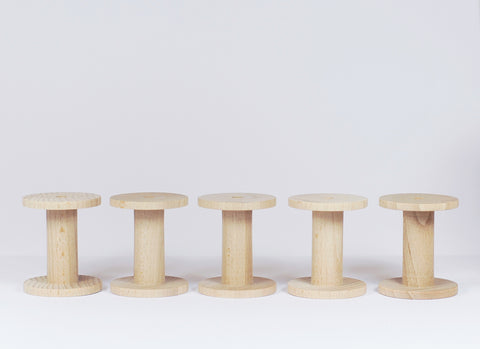 PaperPhine: 5 Wooden Bobbins / Spools - made exclusively - beechwood