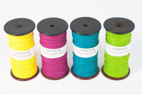 PaperPhine: Old Bobbin with Colored Paper Twines
