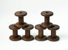 New Stained Wooden Bobbins: Set of 6