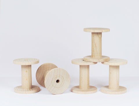 PaperPhine: 5 Wooden Bobbins / Spools - made exclusively - beechwood