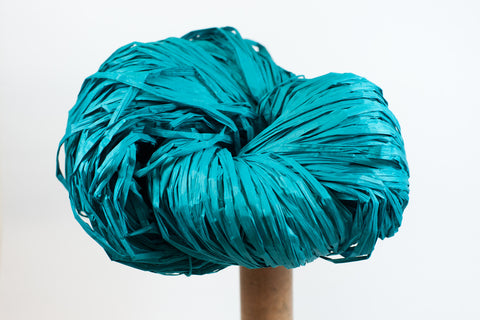 PaperPhine: Paper Raffia in Teal and Fresh Green - Paperyarn