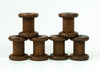 New Stained Wooden Bobbins: Set of 6